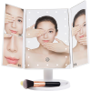 Makeup Mirror With LED Light Standing Mirror Magnifying Tri-Fold Touch