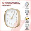 Modern Wall Clock Silent Non-Ticking Quartz Battery Operated Gold