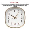 Modern Wall Clock Silent Non-Ticking Quartz Battery Operated Gold