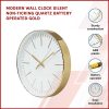 Modern Wall Clock Silent Non-Ticking Quartz Battery Operated Gold