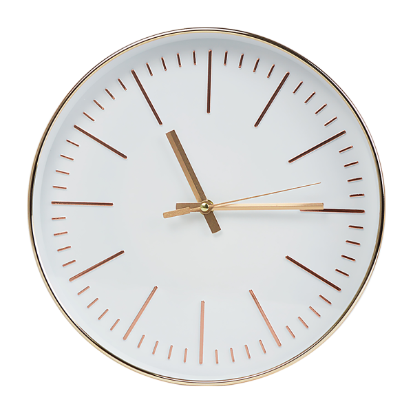 Modern Wall Clock Silent Non-Ticking Quartz Battery Operated Gold