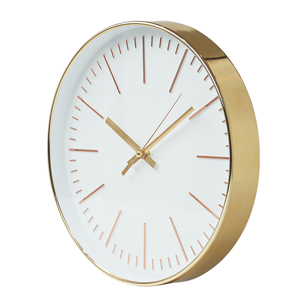 Modern Wall Clock Silent Non-Ticking Quartz Battery Operated Gold