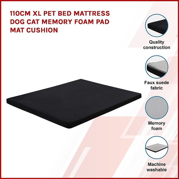 110CM XL Pet Bed Mattress Dog Cat Memory Foam Pad Mat Cushion