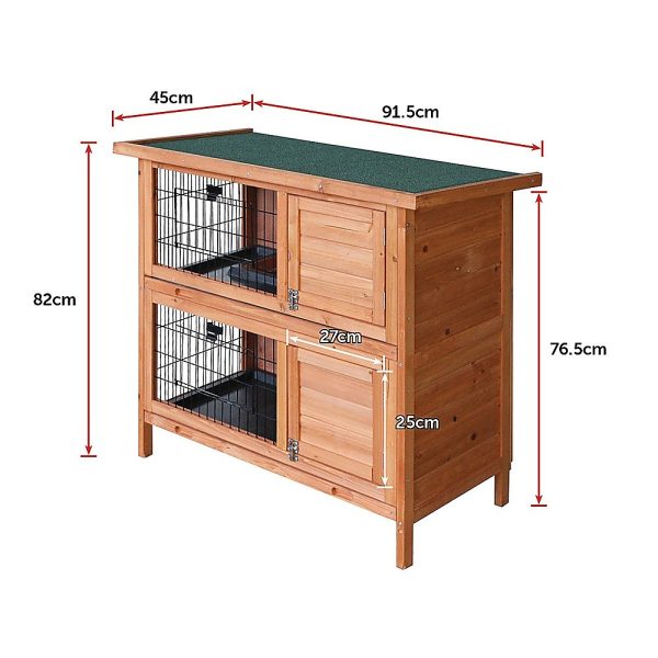 Large Rabbit Hutch with BASE Chicken Coop 2 Storey Guinea Pig Pet Cage House