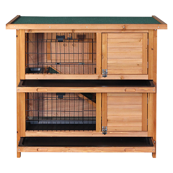 Large Rabbit Hutch with BASE Chicken Coop 2 Storey Guinea Pig Pet Cage House