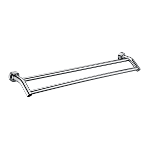 Double Classic Chrome Towel Bar Rail Bathroom