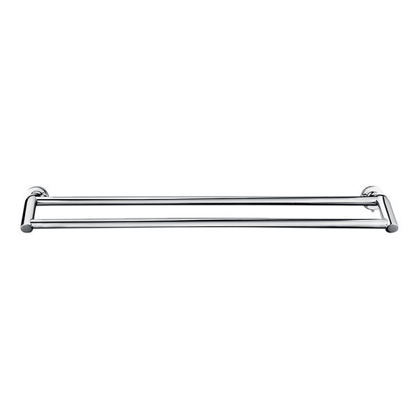 Double Classic Chrome Towel Bar Rail Bathroom