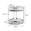 2-Tier Corner Bathroom Basket Shelf Rail Rack