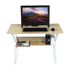 Wood & Metal Computer Desk with Shelf Home Office Furniture