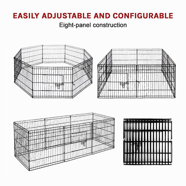 24″ 8 Panel Pet Dog Playpen Puppy Exercise Cage Enclosure Fence Play Pen