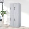 Four-Door Office Gym Shed Storage Locker, – Grey, Standard Lock