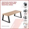 Trapezium Shaped Table Bench Desk Legs Retro Industrial Design Fully Welded – Black