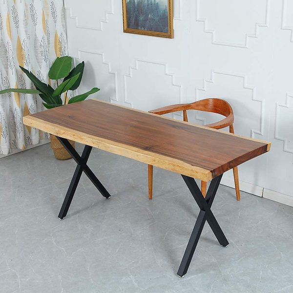 X-Shaped Table Bench Desk Legs Retro Industrial Design Fully Welded – Black