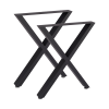 X-Shaped Table Bench Desk Legs Retro Industrial Design Fully Welded – Black