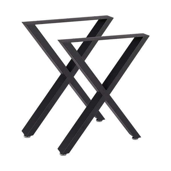 X-Shaped Table Bench Desk Legs Retro Industrial Design Fully Welded – Black