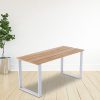 Rectangular Shaped Table Bench Desk Legs Retro Industrial Design Fully Welded – White