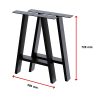 2x Rustic Dining Table Legs Steel Industrial Vintage 71cm – Black