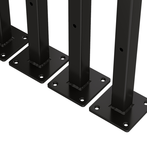 20cm Floating Shelf Brackets Industrial Metal Shelving Supports 4-Pack – Black