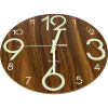 Glow In Dark Wall Clock Luminous Quartz Wooden Non Ticking Home Decor 12”/30cm