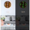 Glow In Dark Wall Clock Luminous Quartz Wooden Non Ticking Home Decor 12”/30cm