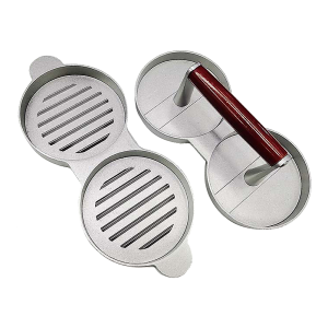 Double Burger Press Hamburger Maker Non Stick Aluminium Beef Patty Meat BBQ