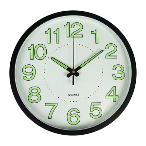 305mm Luminous Wall Clock Glow In The Dark Silent Quartz Indoor Home Modern Clock