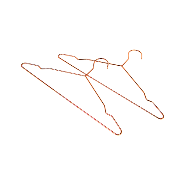 Adult 16.5″ Rose Gold Shiny Metal Wire Coat Suit Top Clothes Hangers – 60