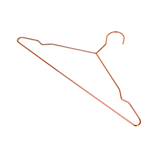 Adult 16.5″ Rose Gold Shiny Metal Wire Coat Suit Top Clothes Hangers – 60