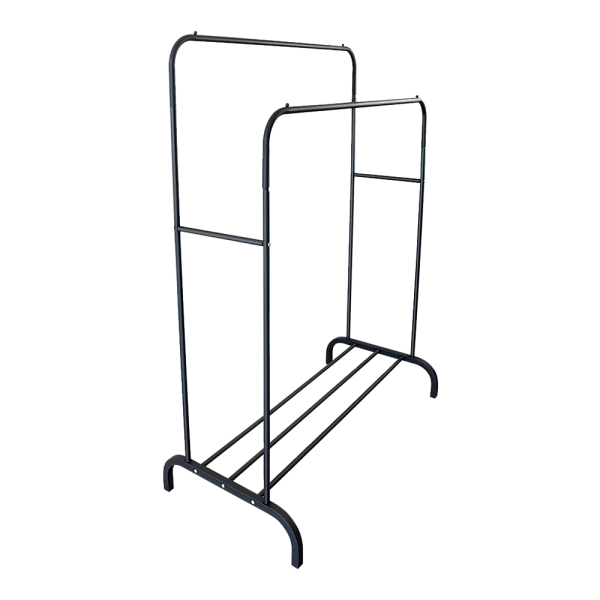 Heavy Metal Double Clothes Rail Hanging Rack Garment Display Stand Storage Shelf