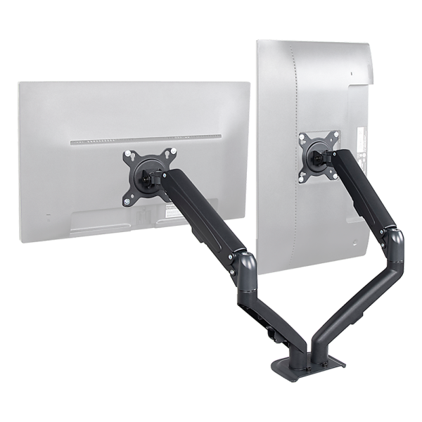 Dual Screen Gas-strut Monitor Stand Mount Desktop Bracket for LED/LC