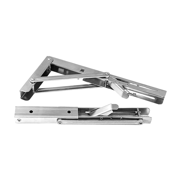 2 Stainless Steel Folding Table Bracket Shelf Bench 50kg Load Heavy Duty – 10 inch