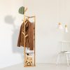 Clothes Coat Rack Garment Stand Shelf Wooden Tree Hanger Bag Hat Hook Holder