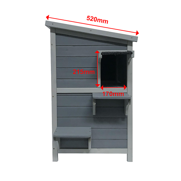 Cat House Weatherproof 2-Story Indoor Outdoor Wooden Shelter Bitumen Roof