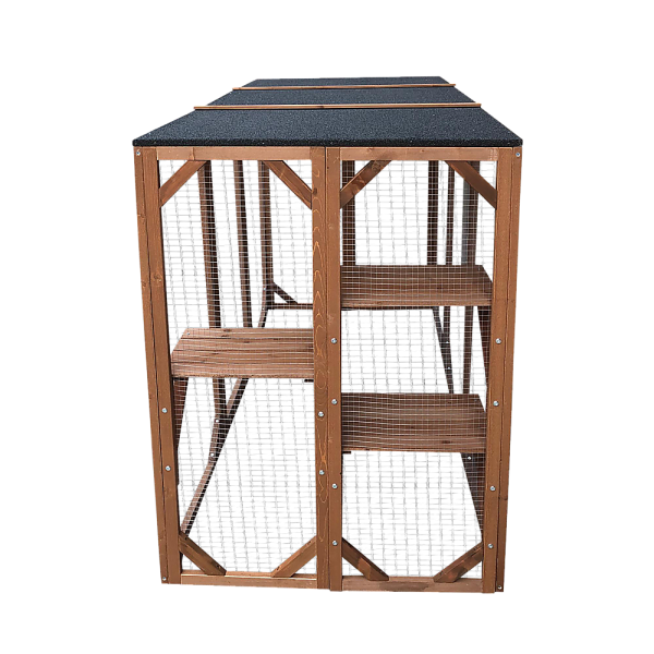 180cm Large Cat Enclosure Wooden Outdoor Cage with 3 Platforms