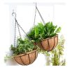 4X Large Garden Hanging Basket With Coir Liner & Chain Flower Plant Pots Baskets