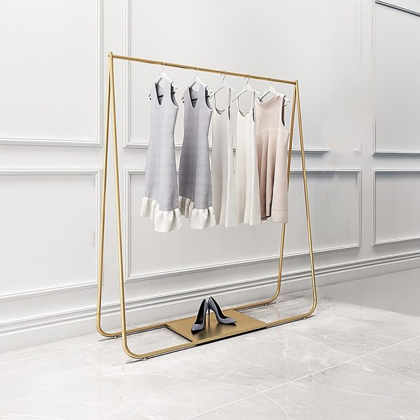 Gold Clothing Retail Shop Commercial Garment Display Rack