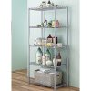 5 Tier Silver Metal Storage Rack Shelving Wire Shelf