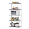 5 Tier Silver Metal Storage Rack Shelving Wire Shelf