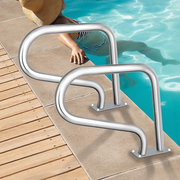 Swimming Pool Hand Rail Step Grab Rail 76.2×55.8cm with Drill Bit