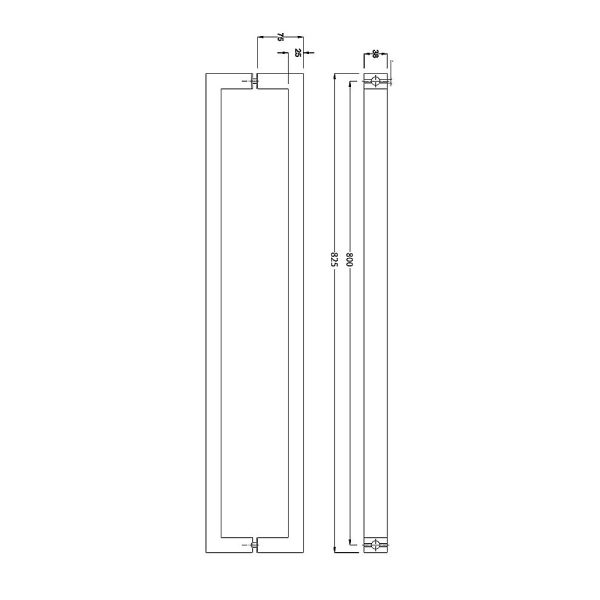 Entrance Door Pull Handle – 800 mm, Black