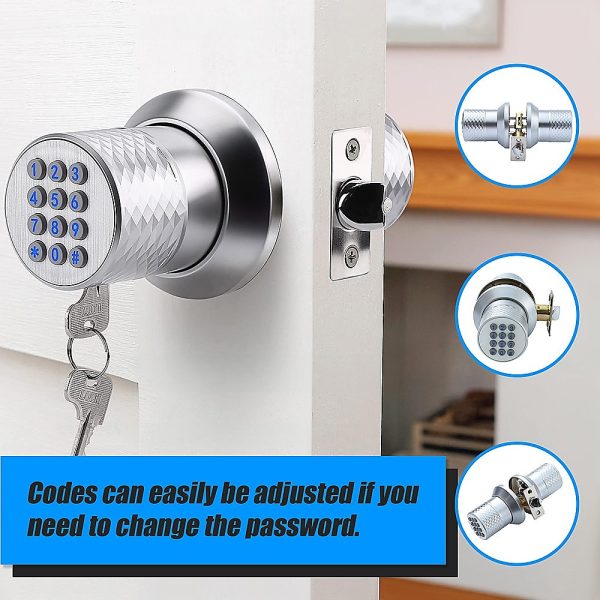 Digital Electronic Code Door Lock Keyless Entry Keypad Programmable Lock Knob