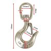 304 Stainless Steel Swivel Lift Clevis Chain Crane Hook with Safety Lock 650kg