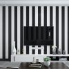 Modern Fashion Black & White Stripes Wallpaper Wall Mural