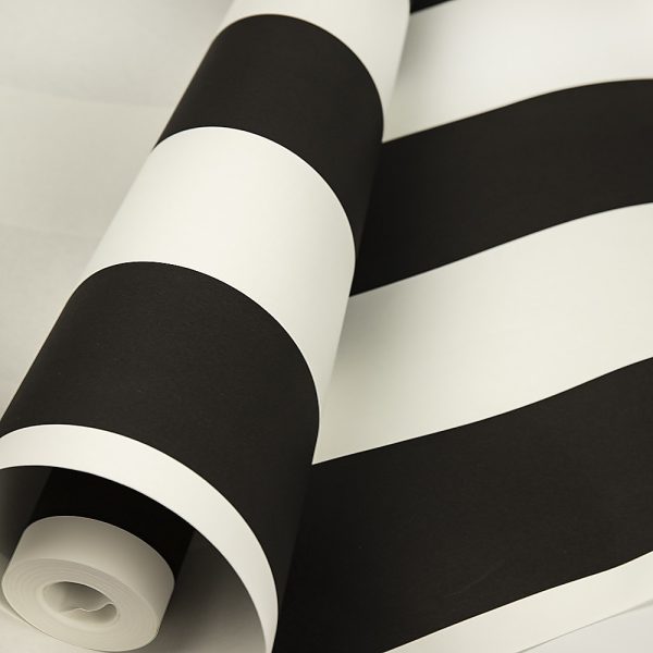 Modern Fashion Black & White Stripes Wallpaper Wall Mural