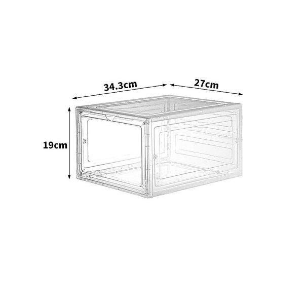 Sneaker Display Case Shoe Storage Organizer Box Stackable Plastic Clear Magnetic