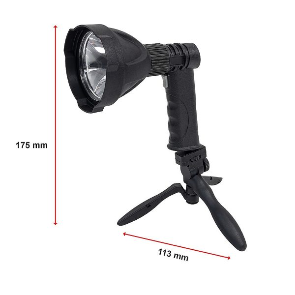 10W Handheld Spot Light Rechargeable LED Spotlight Hunting Shooting 12V