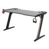 LED Gaming Desk Computer Table with Cup Holder Headphone Hook Cable Hole