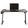 LED Gaming Desk Computer Table with Cup Holder Headphone Hook Cable Hole