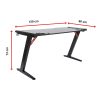 LED Gaming Desk Computer Table with Cup Holder Headphone Hook Cable Hole