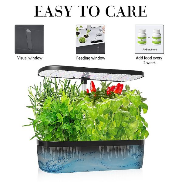 Hydroponics Growing System Indoor Germination Kit 12 Pods Home Gardening LED